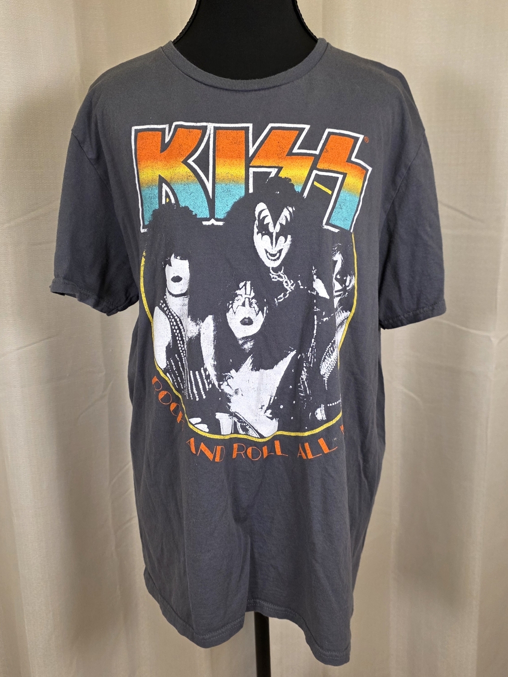 KISS Rock And Roll All Nite Graphic Band Tee Large